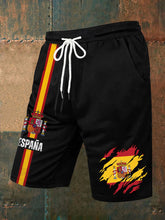 Shorts imprimés de drapeau de l'Espagne des hommes